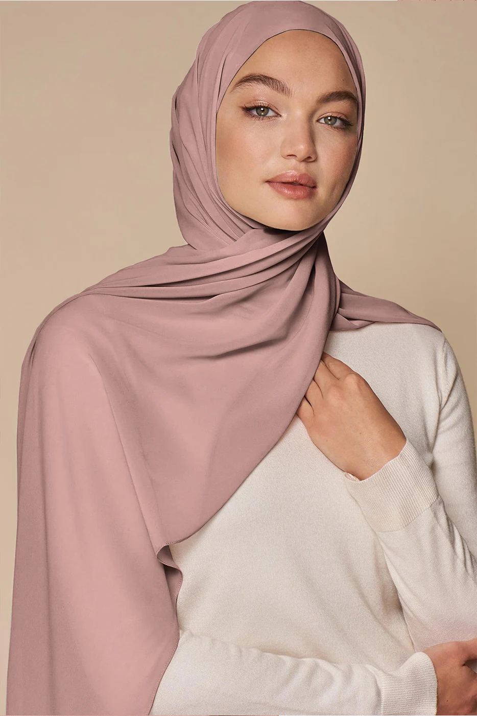 Luxe Chiffon Hijab - Dusty Pink