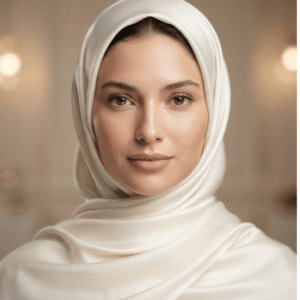 Ethereal Ivory Silk Luxury Hijab