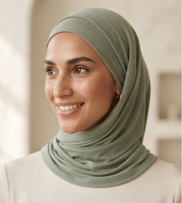 Sage Green Premium Jersey Hijab - Image 2