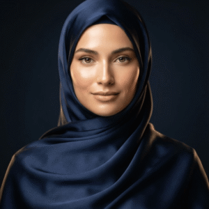 Midnight Elegance Satin Silk Hijab