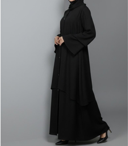 Black chiffon abaya