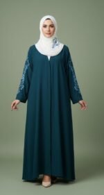 blue embroidered