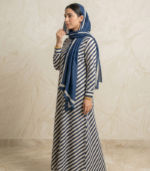 Midnight Stripe Tailored Shirt Abaya