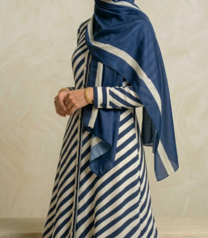 Midnight Stripe Tailored Shirt Abaya