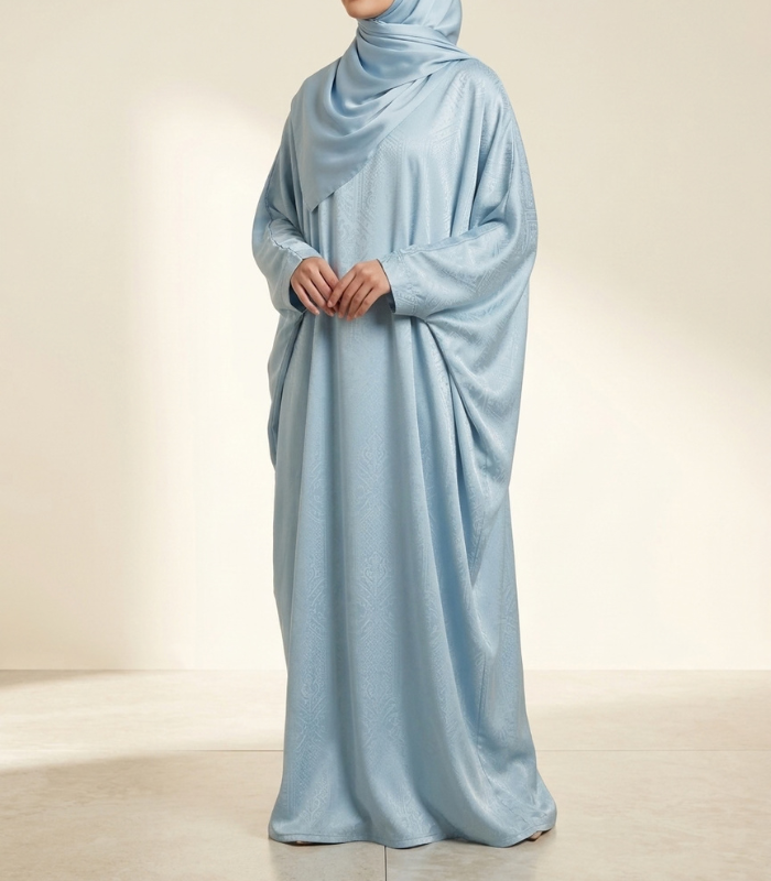 blue embroidered (62) Noor Jacquard Abaya