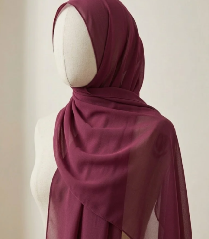 Maroon Plum Chiffon Hijab