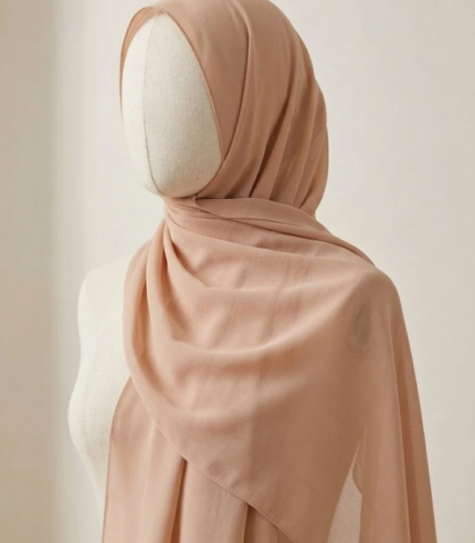 Beige Nude Chiffon Hijab