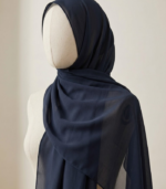 Midnight Navy Chiffon Hijab