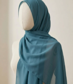 Teal Blue Chiffon Hijab