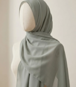Sage Gray Chiffon Hijab