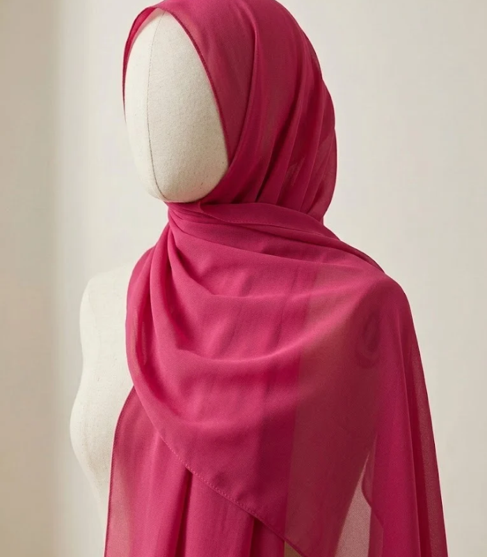 vibrant dark pink chiffon