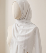 Luminous Pearl White Chiffon Hijab
