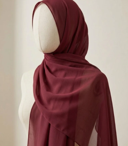 Vibrant Dark Pink Chiffon Hijab