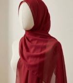 Deep Dark Red Chiffon Hijab
